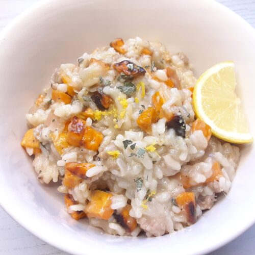 easy sweet potato risotto recipe with fresh sage